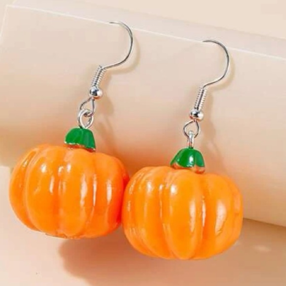 🎃 Pumpkin Drop Earrings - Picture 1 of 5